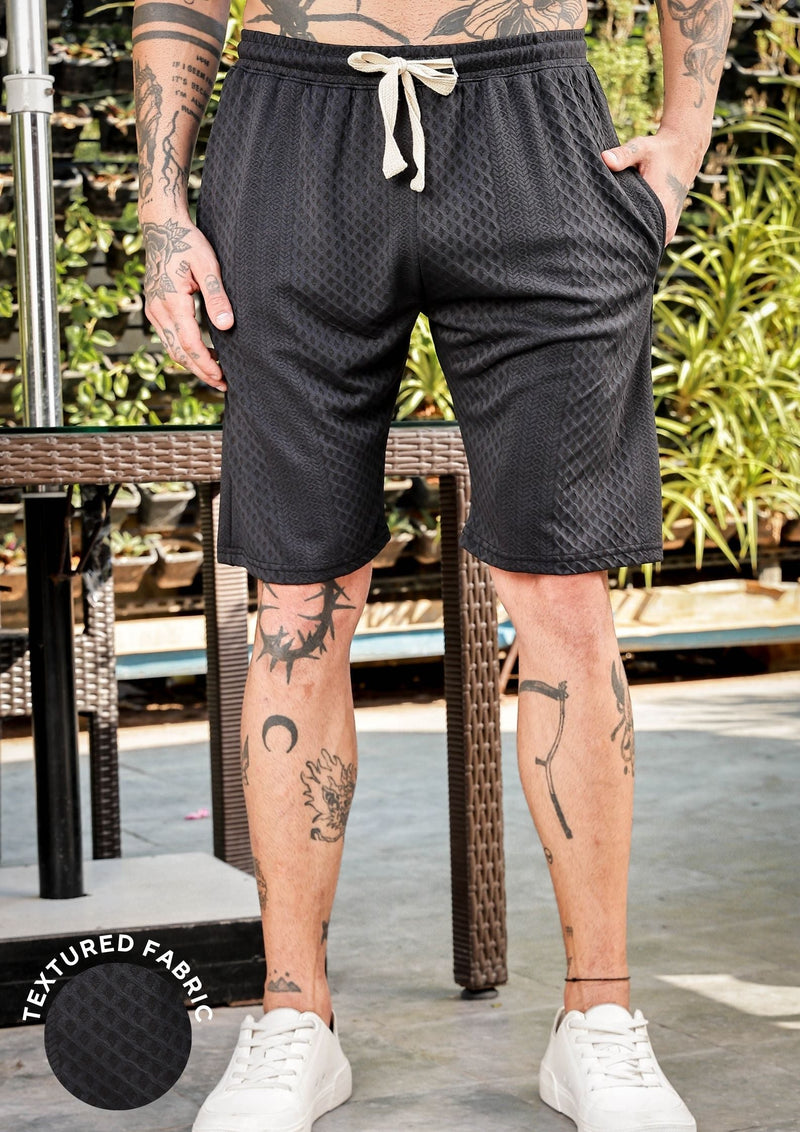 Black Casual Knitted All-Day Comfort Shorts