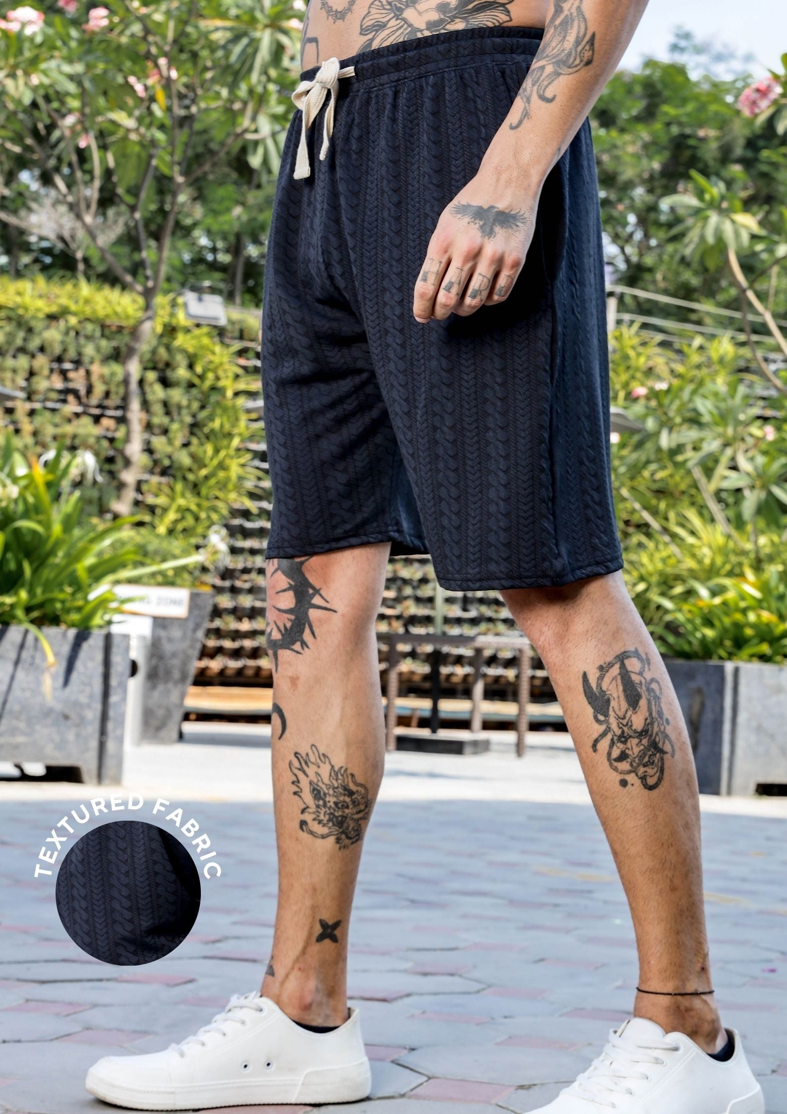 Black Casual Wear Knitted All-Day Comfort Shorts
