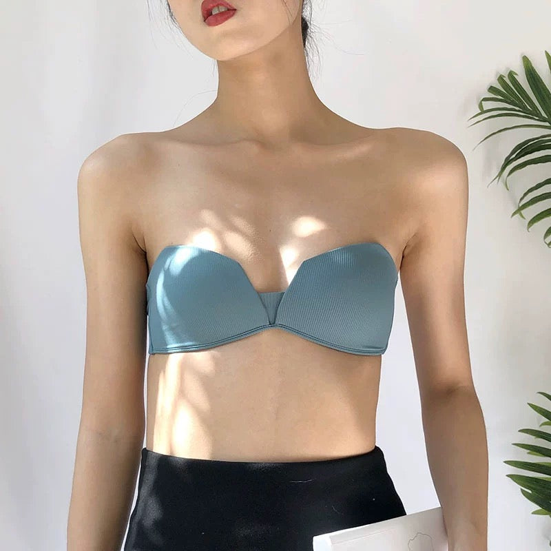 Gello Seamless Pushup Bralettes - Teal Blue