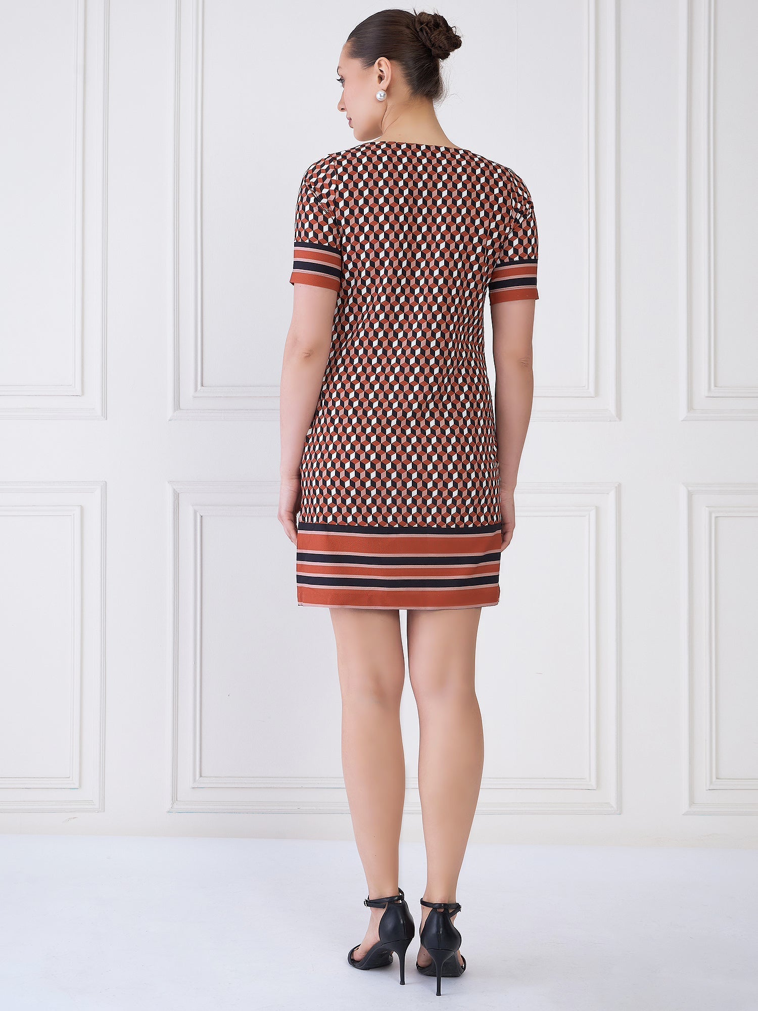 Terra Geometric Shift Dress - Multicolor