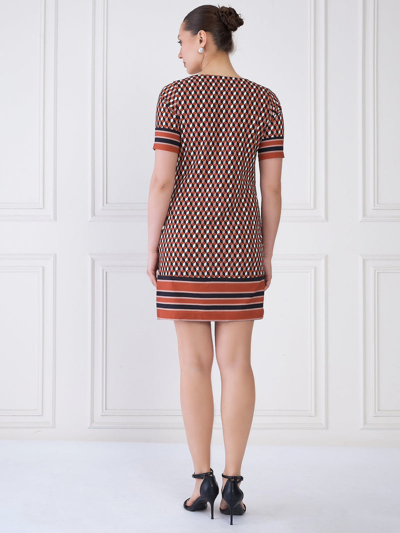 Terra Geometric Shift Dress - Multicolor