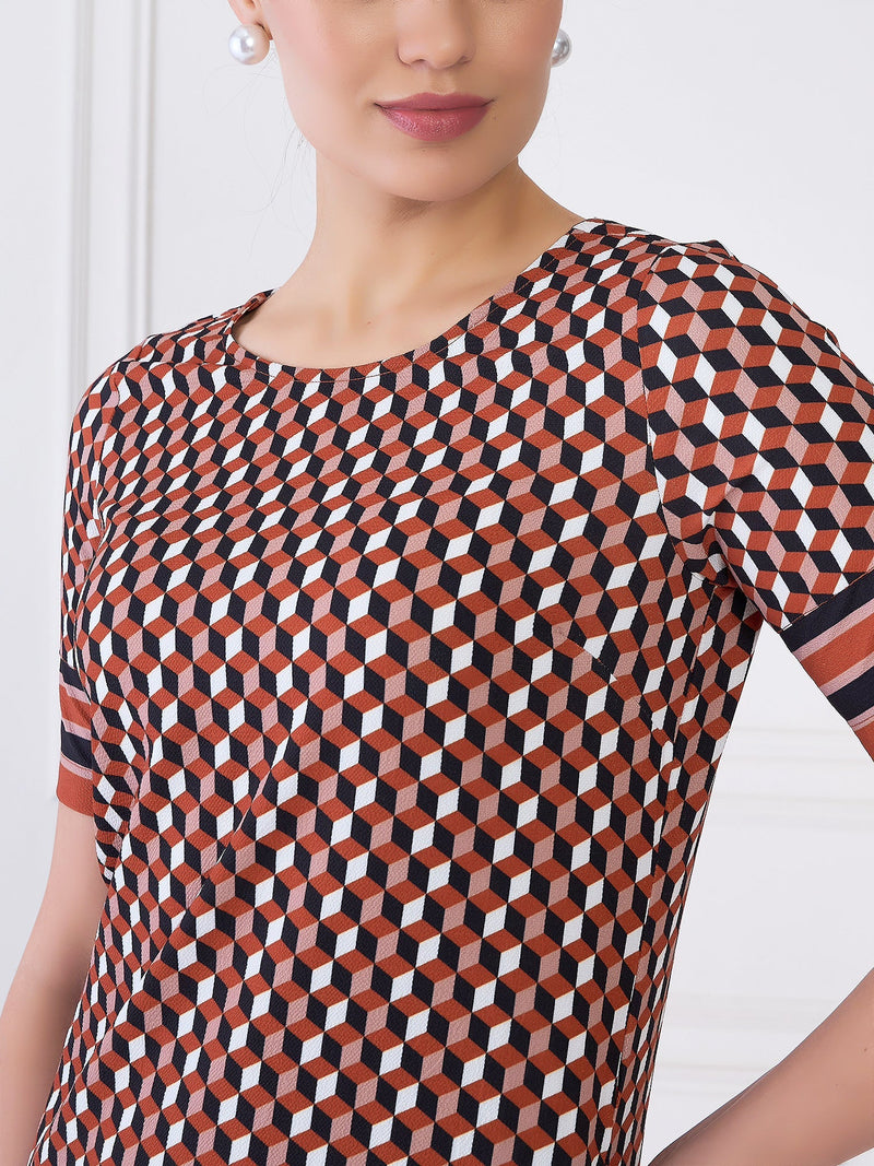 Terra Geometric Shift Dress - Multicolor