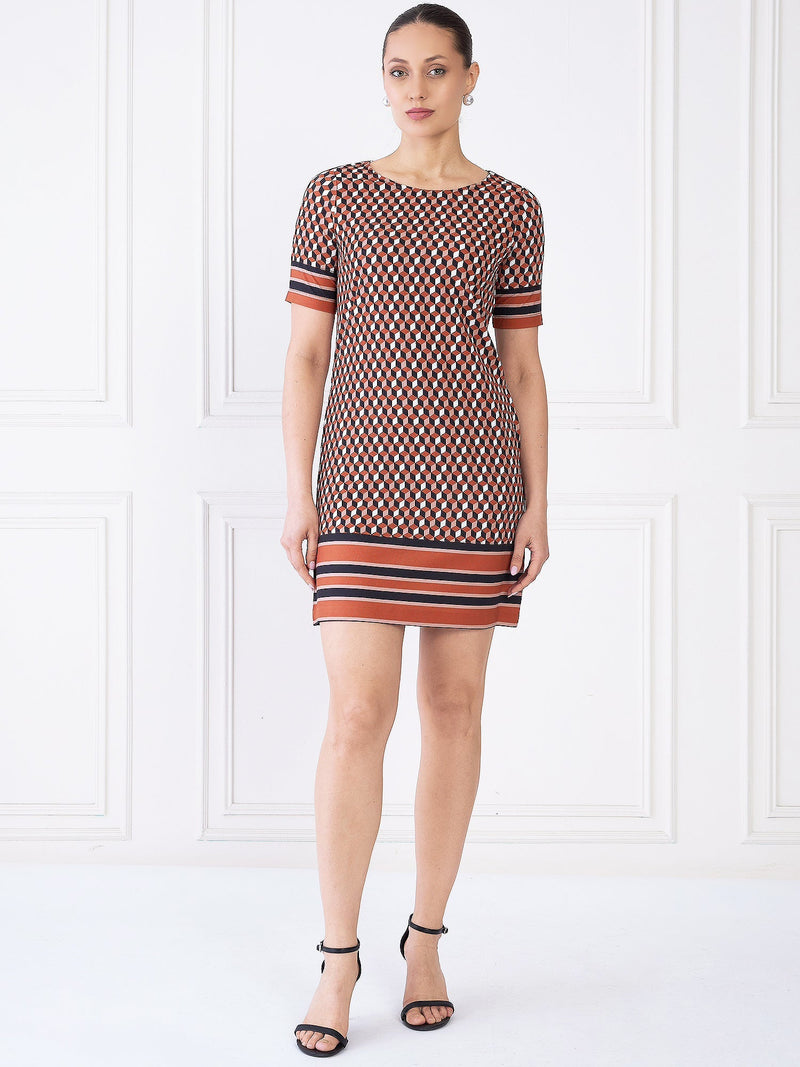 Terra Geometric Shift Dress - Multicolor