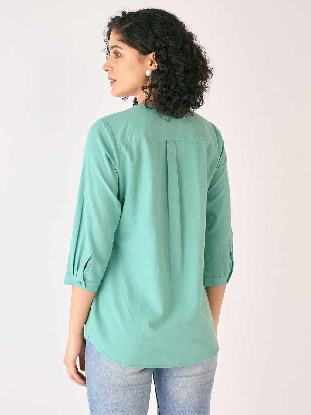 Latigo Bay Pintuck Detail Tunic-Aqua Blue