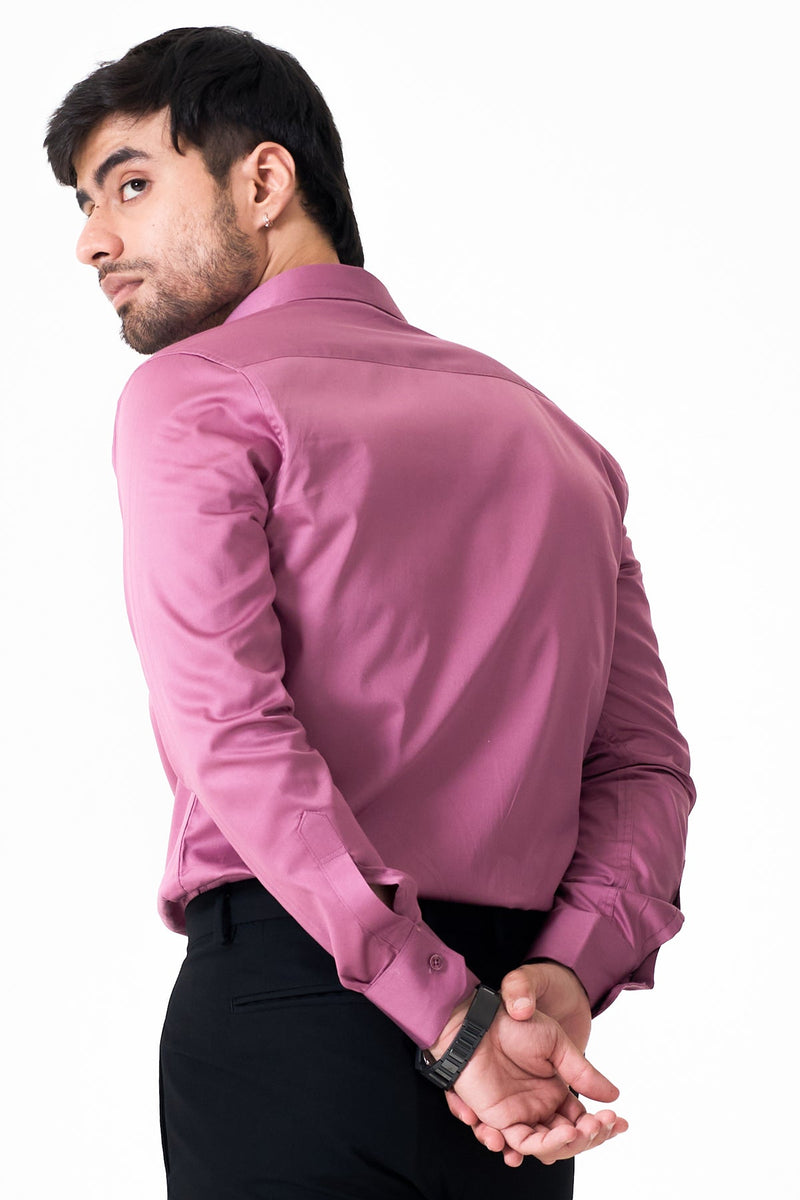 Mellow Mauve 2 way stretchable Classic shirt - Regular fit