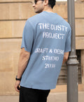 Blue Structure Knit Henley T-Shirt