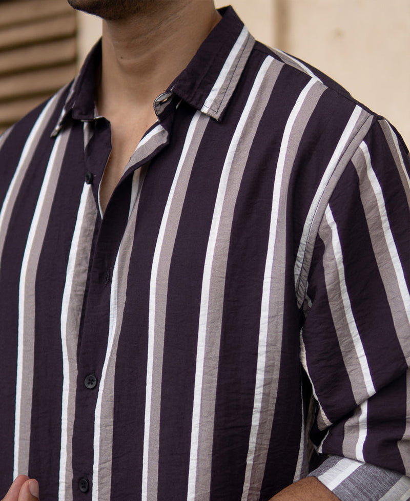 Navy And Grey Stripe Shirt