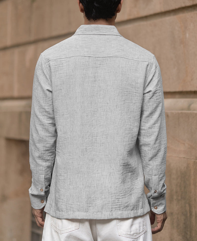 Light Grey Slub Kurta Shirt