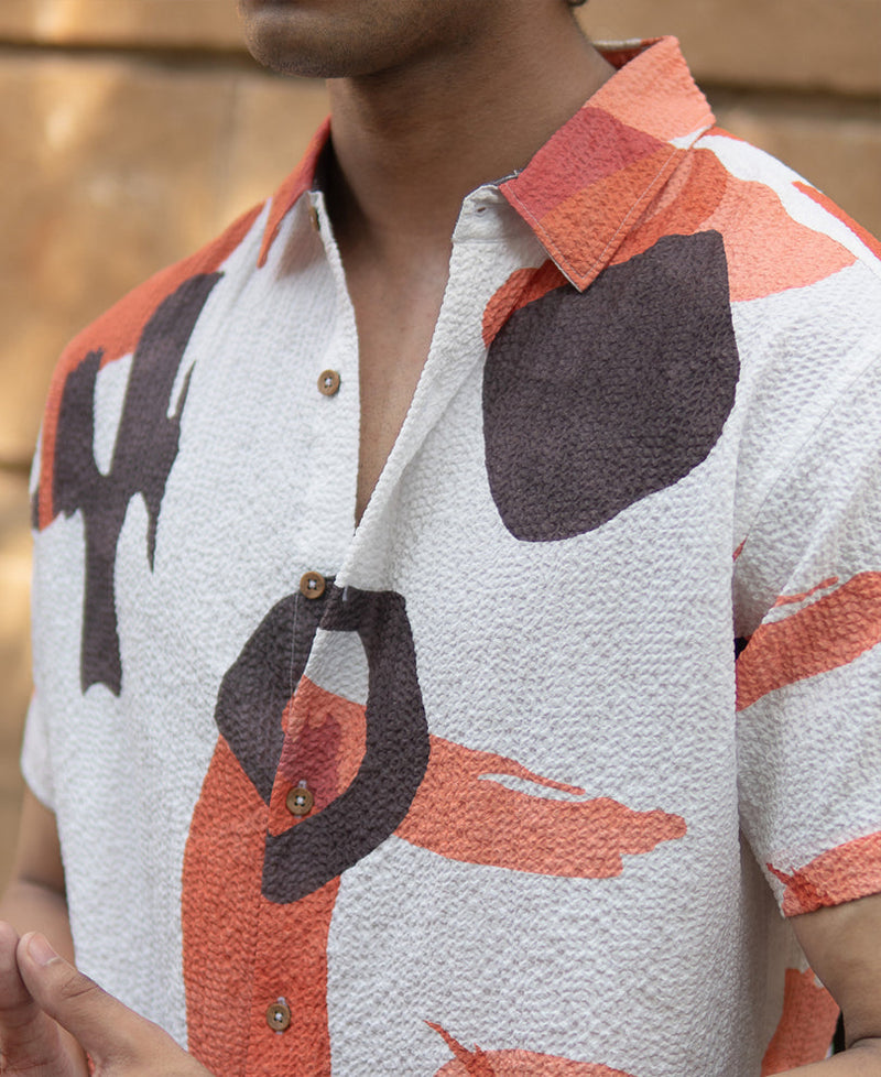 Multicolour Structured Print Shirt