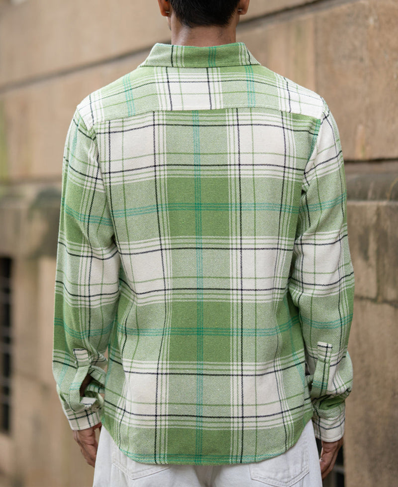 Jade Green Structured Checks Shirt