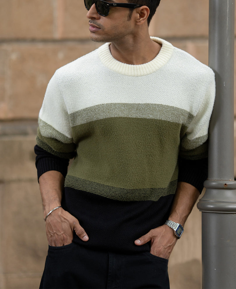 Multicolour Striped Knit Sweater