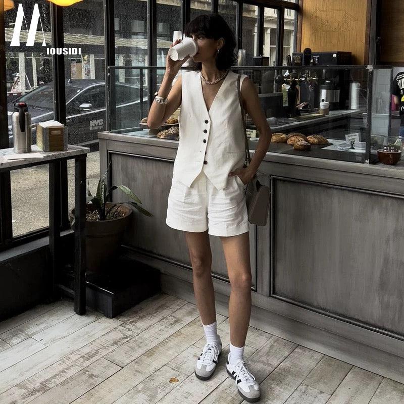 Bodrum Linen Coord Set - White