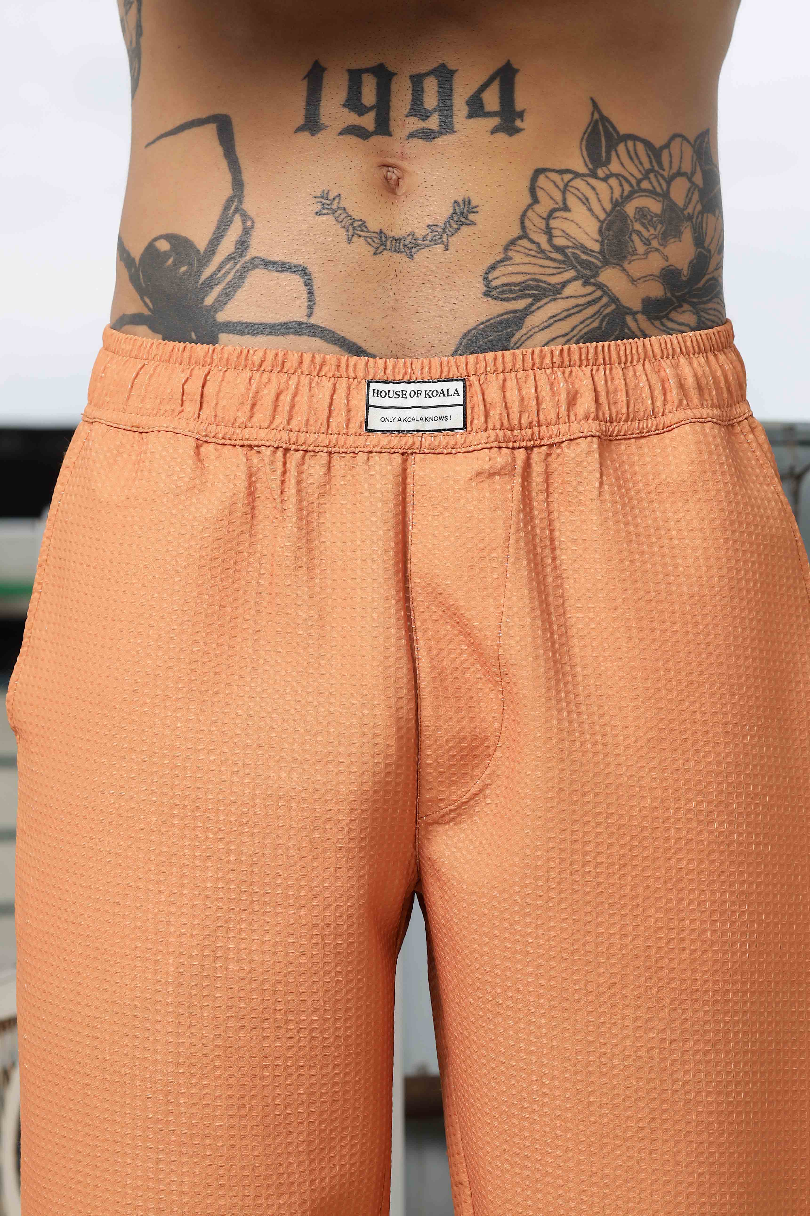 Brown Textured Pattern All Day Lounge Pants