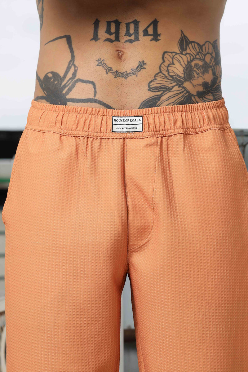 Brown Textured Pattern All Day Lounge Pants