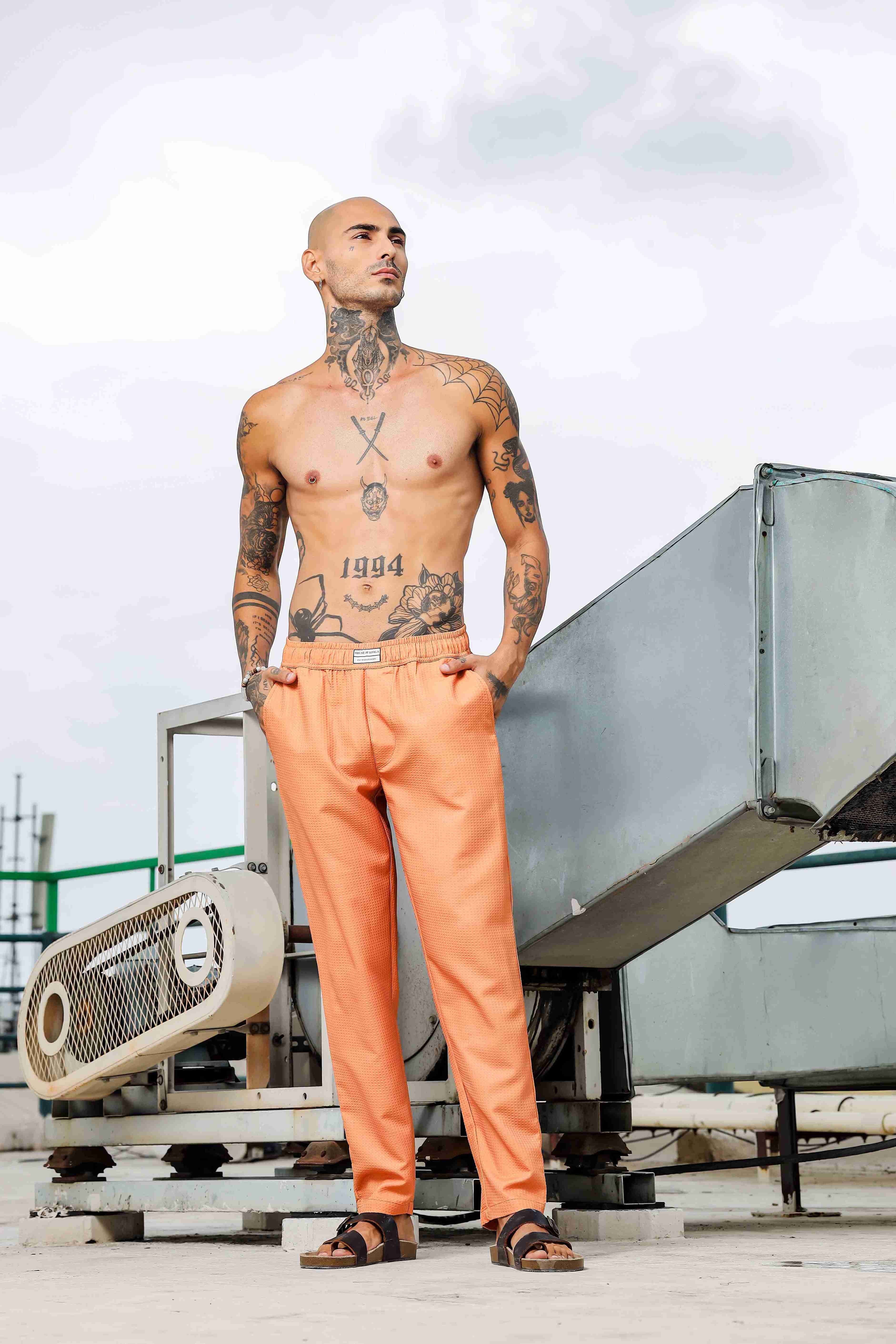 Brown Textured Pattern All Day Lounge Pants