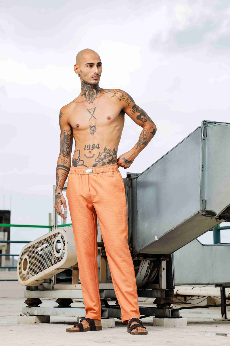Brown Textured Pattern All Day Lounge Pants