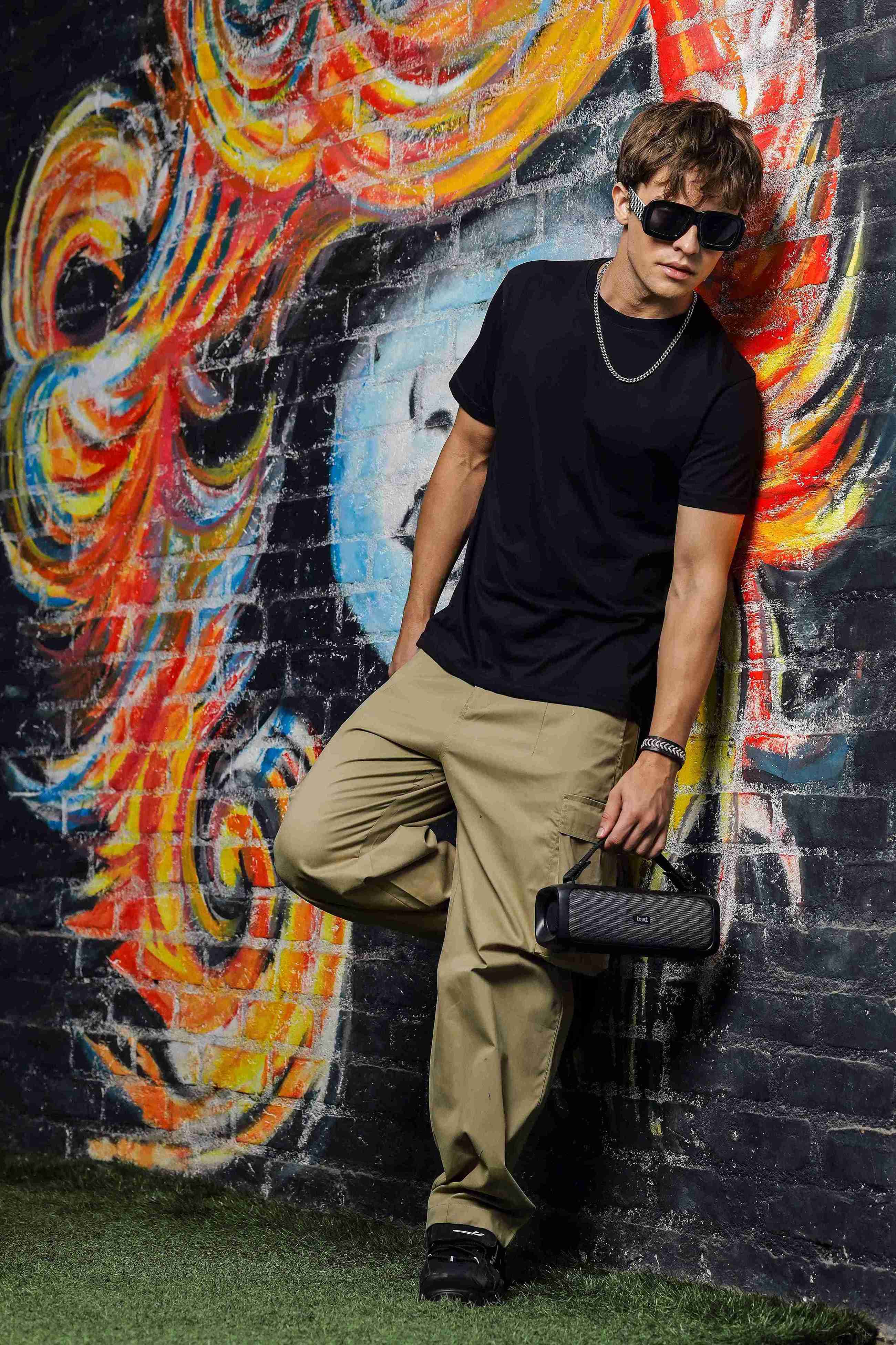 Unisex Baggy fit 6 Pocket Beige Cotton Cargo Trousers