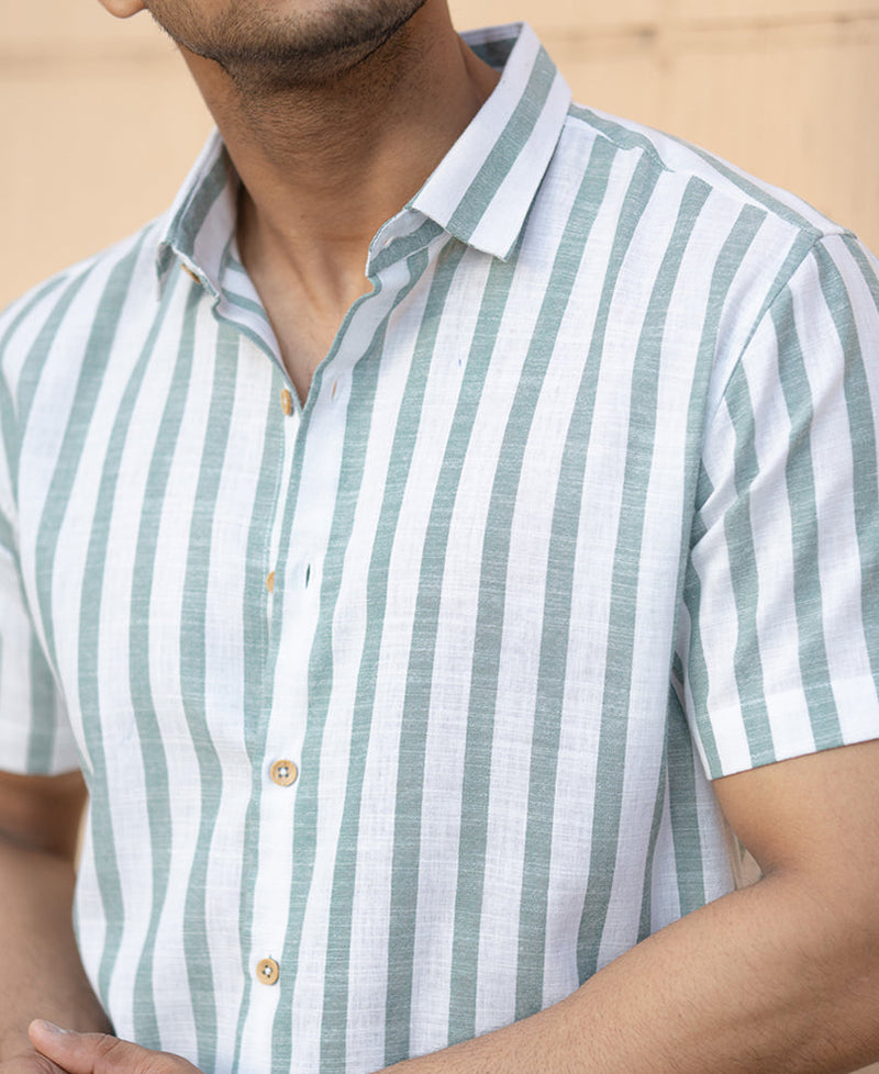 Sage Nautical Stripe Shirt