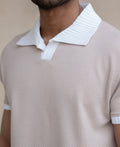 Light Beige Regular Fit Half Sleeves T-Shirt