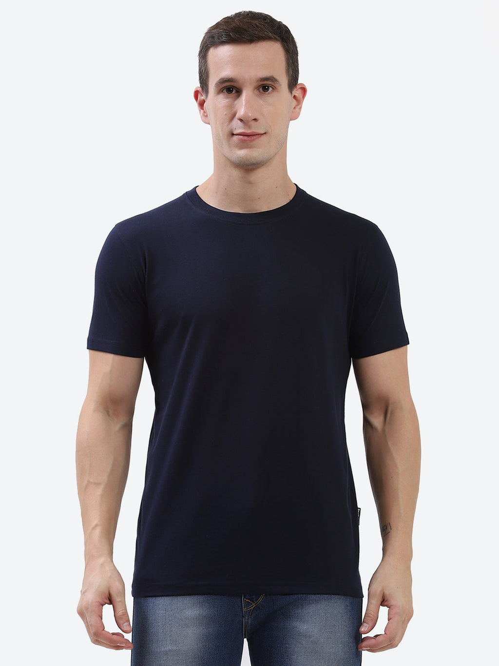 Cam Cotton Poly T-Shirt - Navy Blue