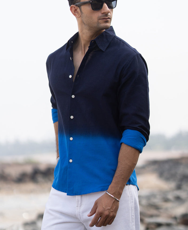 Navy And Royal Ombre Shirt