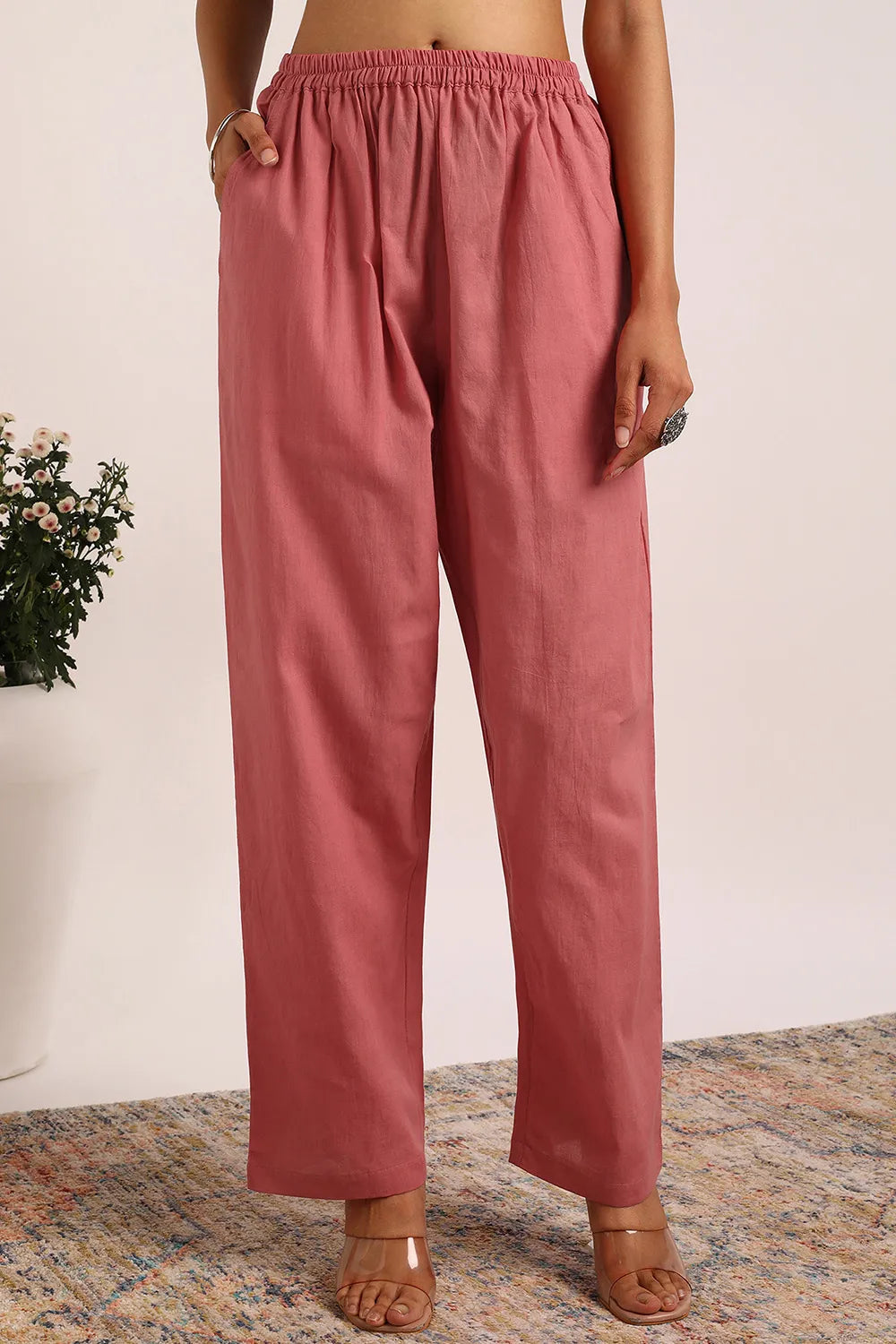 Peach Plain Farsi Pants