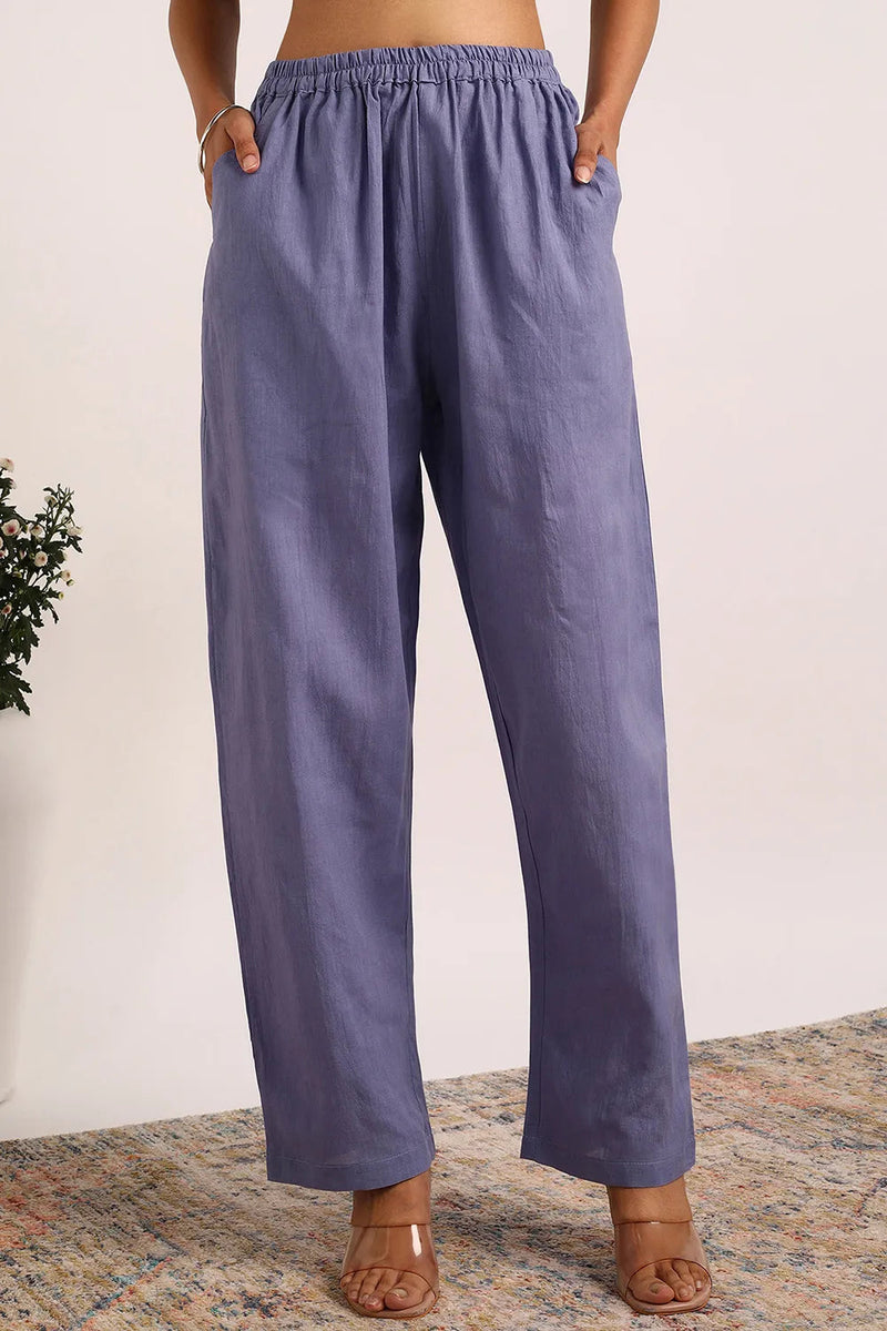 Blue Plain Farsi Pants
