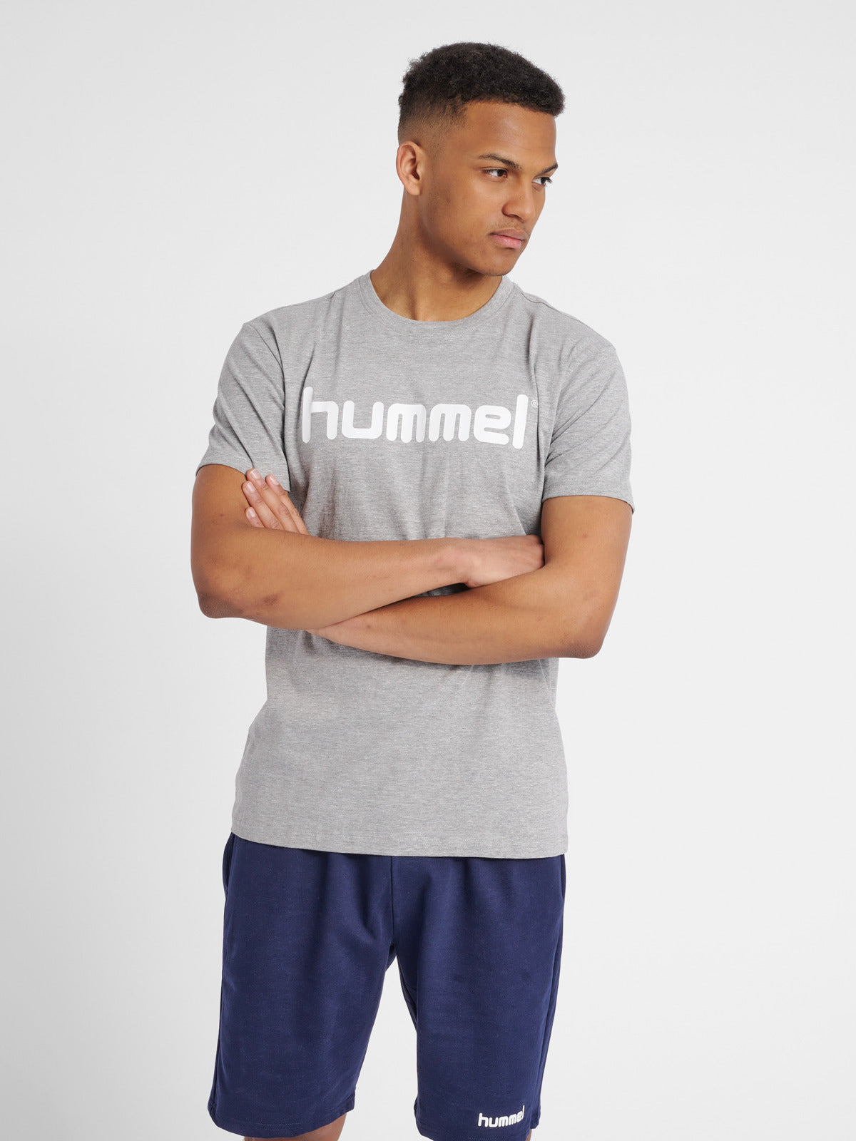 Go Cotton Poly Logo T-Shirt - Grey Melange