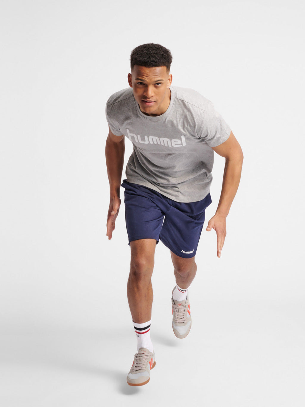 Go Cotton Poly Logo T-Shirt - Grey Melange