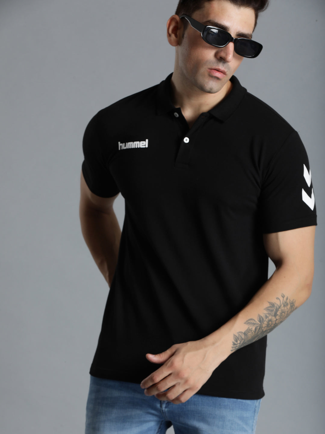 Go Cotton Poly Polo T-Shirt - Black
