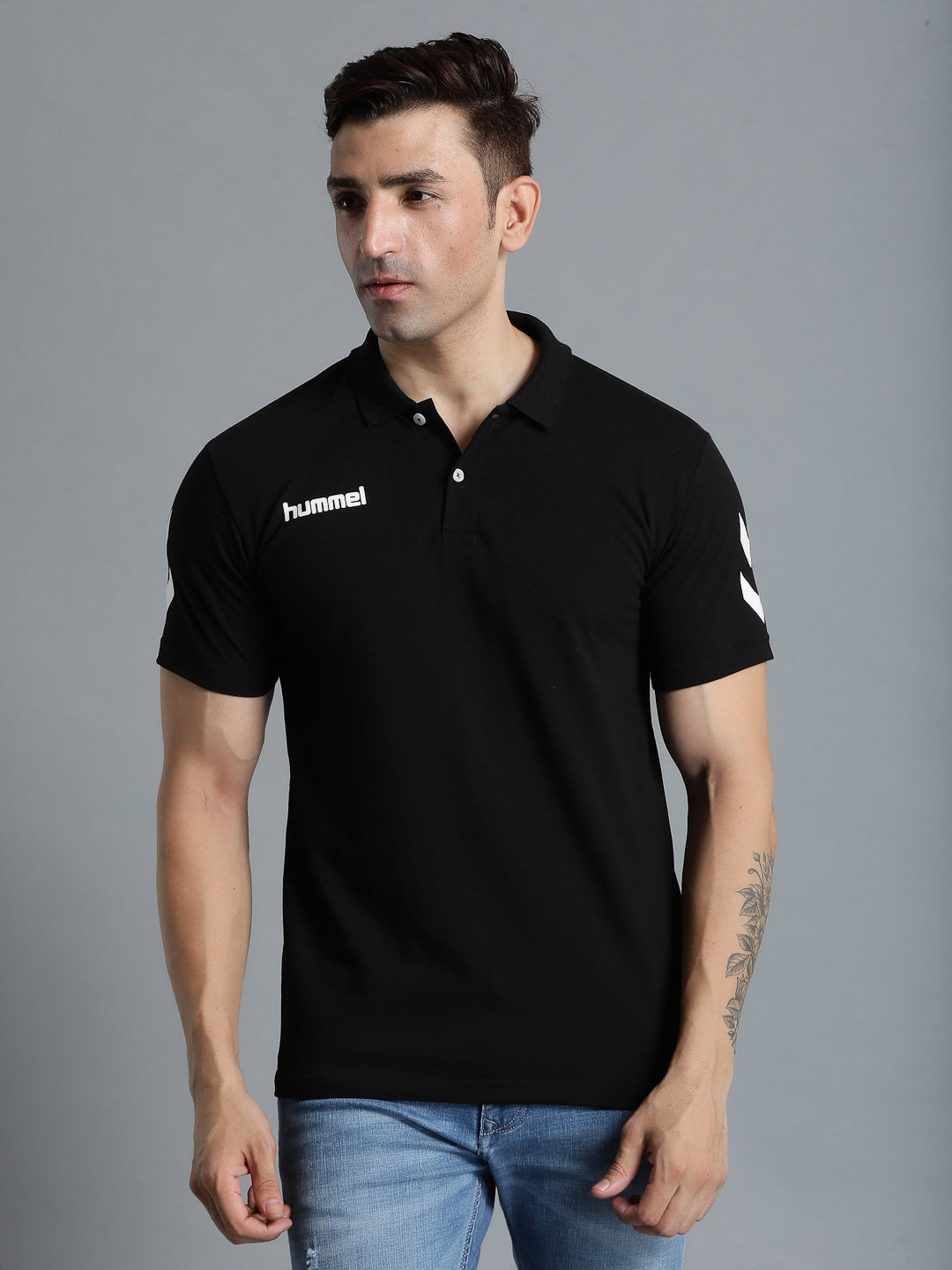 Go Cotton Poly Polo T-Shirt - Black