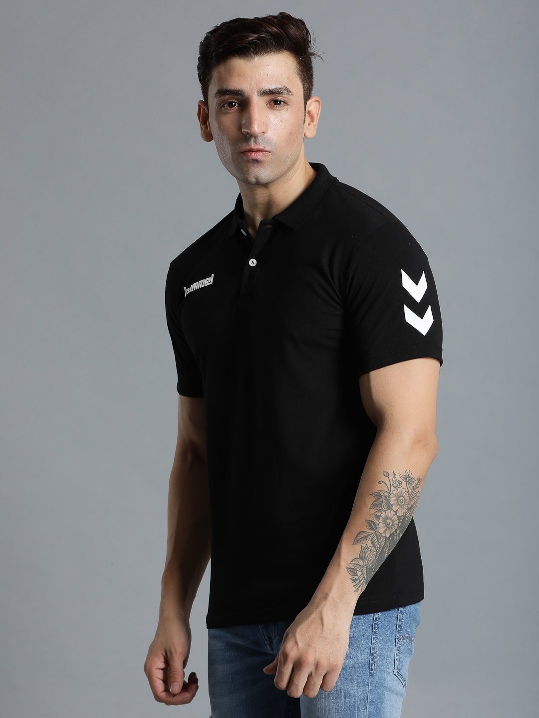 Go Cotton Poly Polo T-Shirt - Black