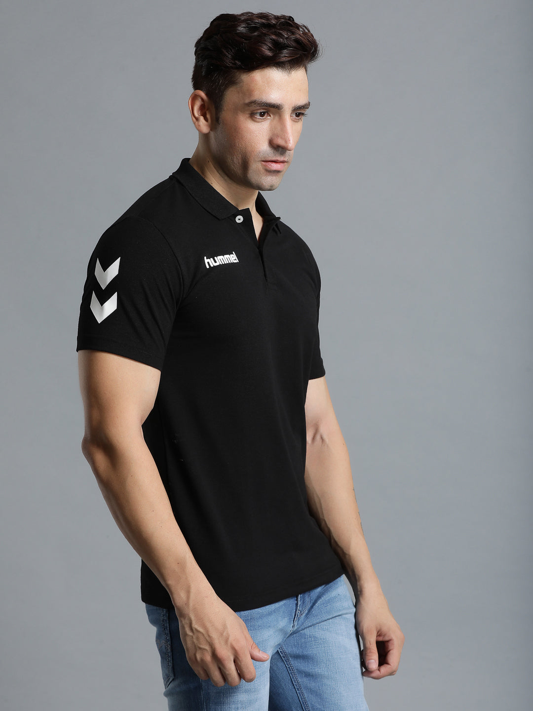 Go Cotton Poly Polo T-Shirt - Black