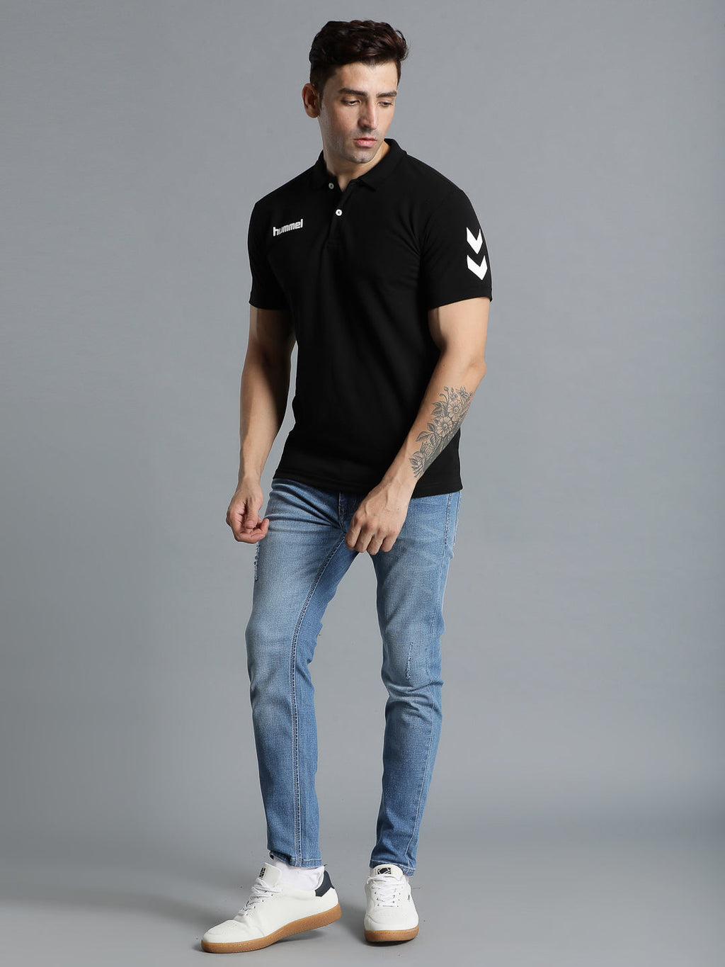 Go Cotton Poly Polo T-Shirt - Black