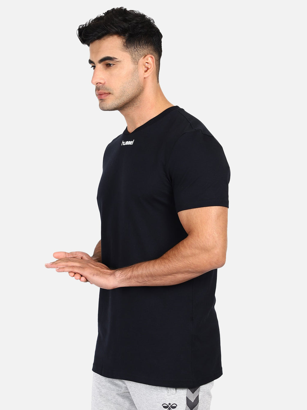Asser Cotton Poly T-Shirt - Black