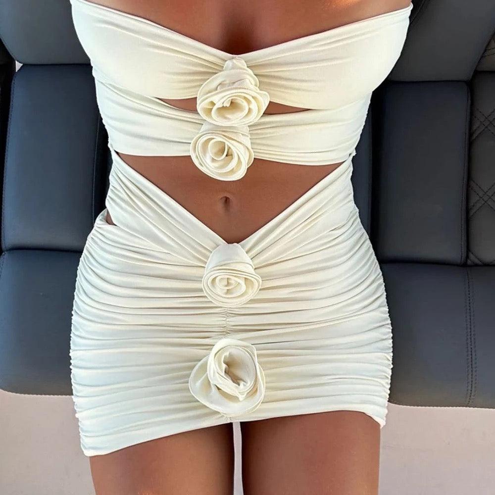 Logan Holiday Swimsuit with Skirt - White