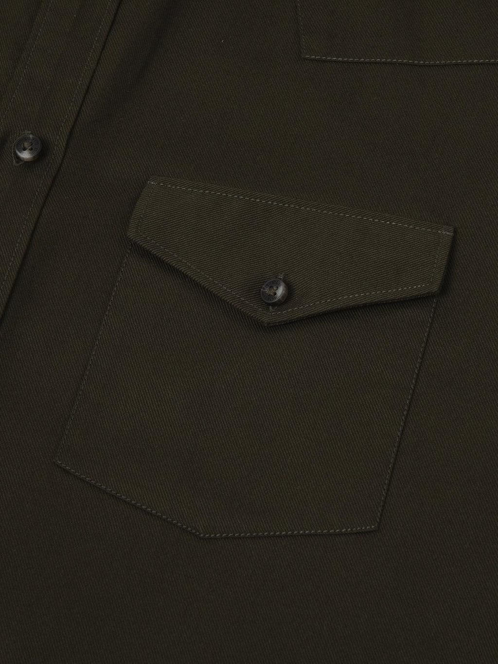Double Pocket Cargo Shirt in Dark Olive- Comfort Fit