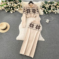 Tebby Knitted Woolen Coord Set - Beige