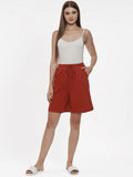 Knack Cotton Poly Skirt - Orange
