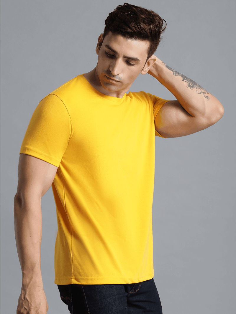 Cam Cotton Poly T-Shirt - Mustard