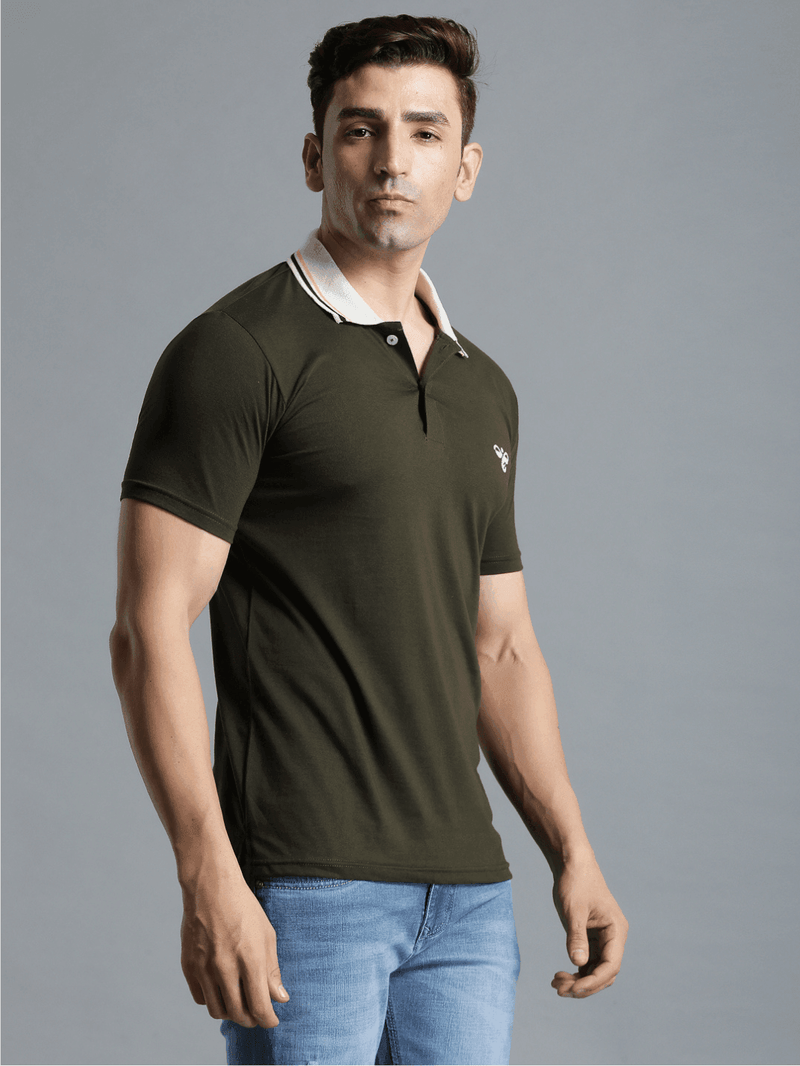 Marco Cotton Poly Polo T-Shirt - Dark Olive