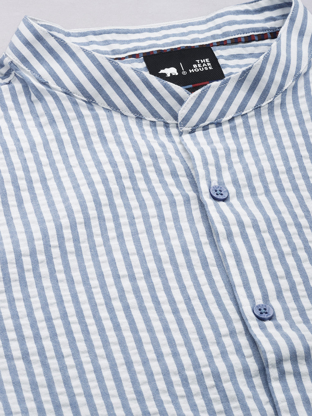 Reece - Ardor By The Bear House Men Blue Slim Fit Cotton Casual Shirt