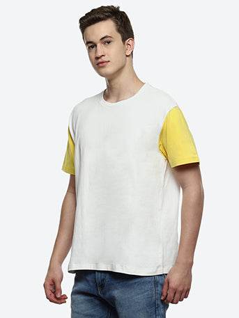 Sunset Color Block Oversized T-Shirt - White/Marshmallow