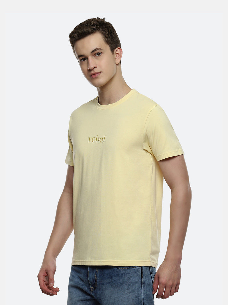 Fringe Organic Cotton Elastane T-Shirt - Sports Yellow
