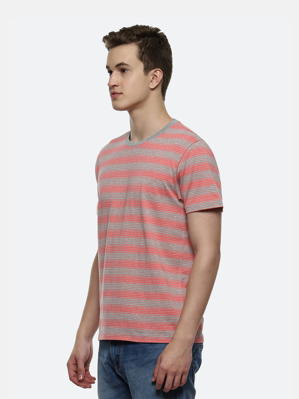 Streak Organic Cotton Elastane T-Shirt - Multi Colour Pink