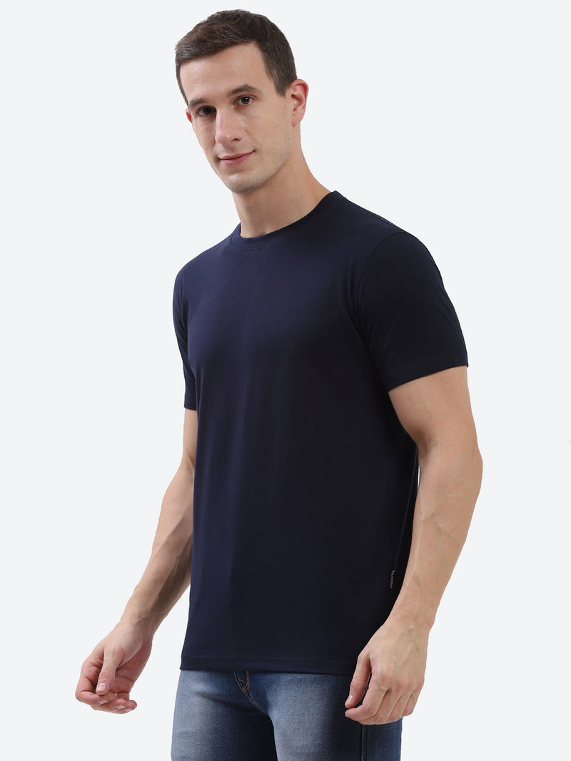 Cam Cotton Poly T-Shirt - Navy Blue