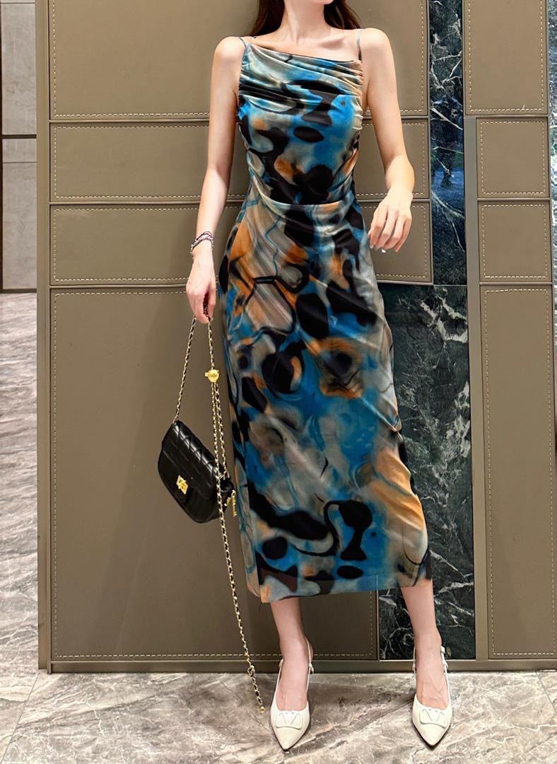Souk Bodycon Summer Dress - Blue