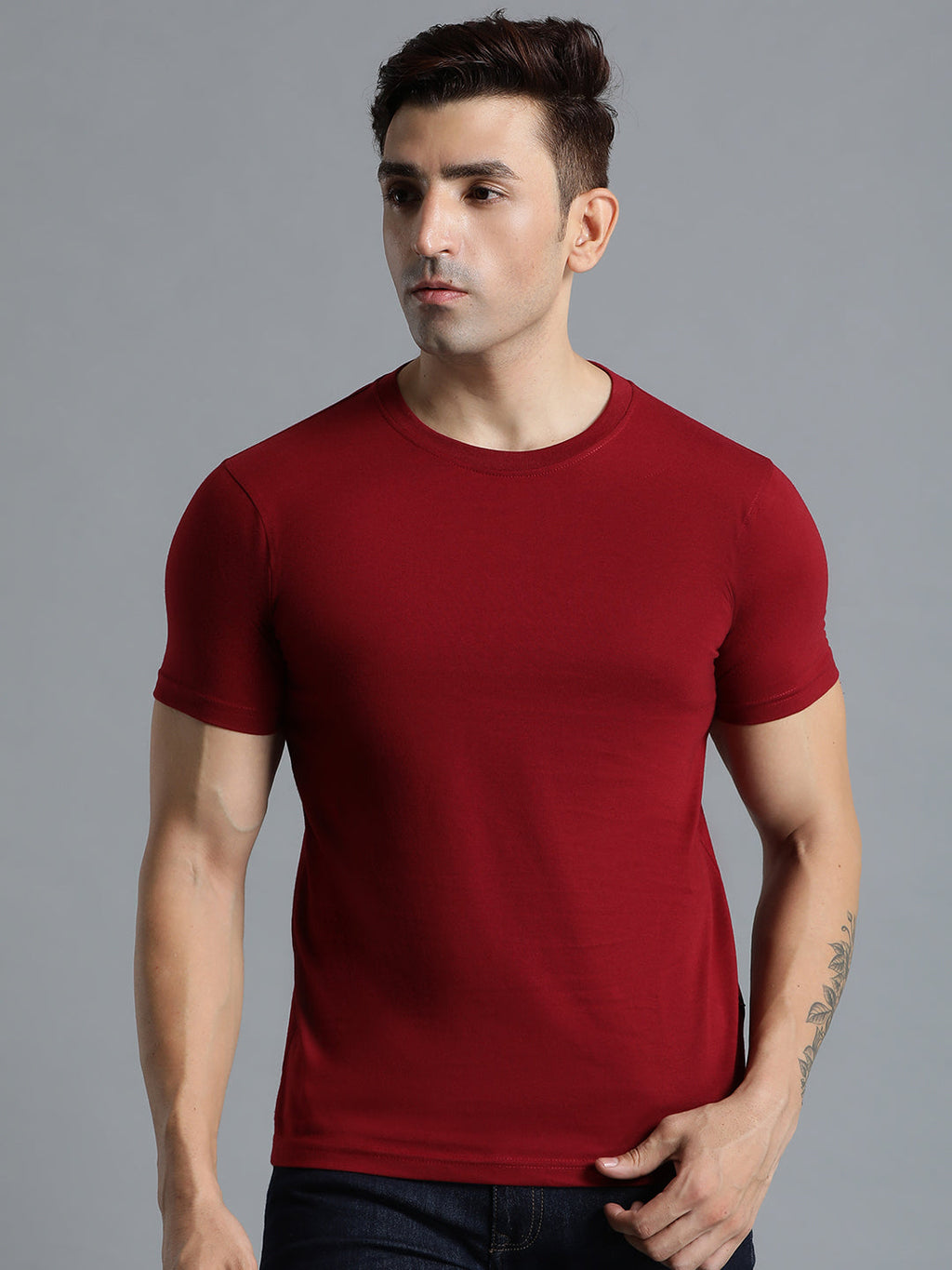 Cam Cotton Poly T-Shirt - Maroon