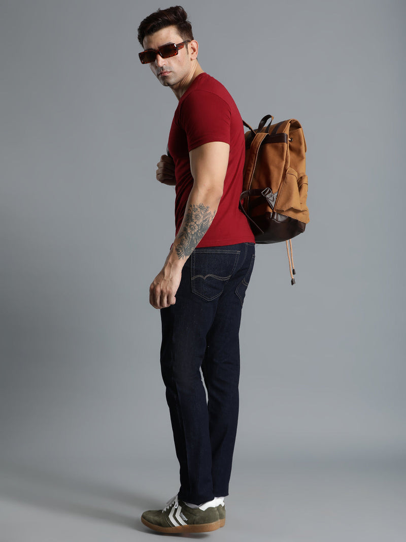Cam Cotton Poly T-Shirt - Maroon