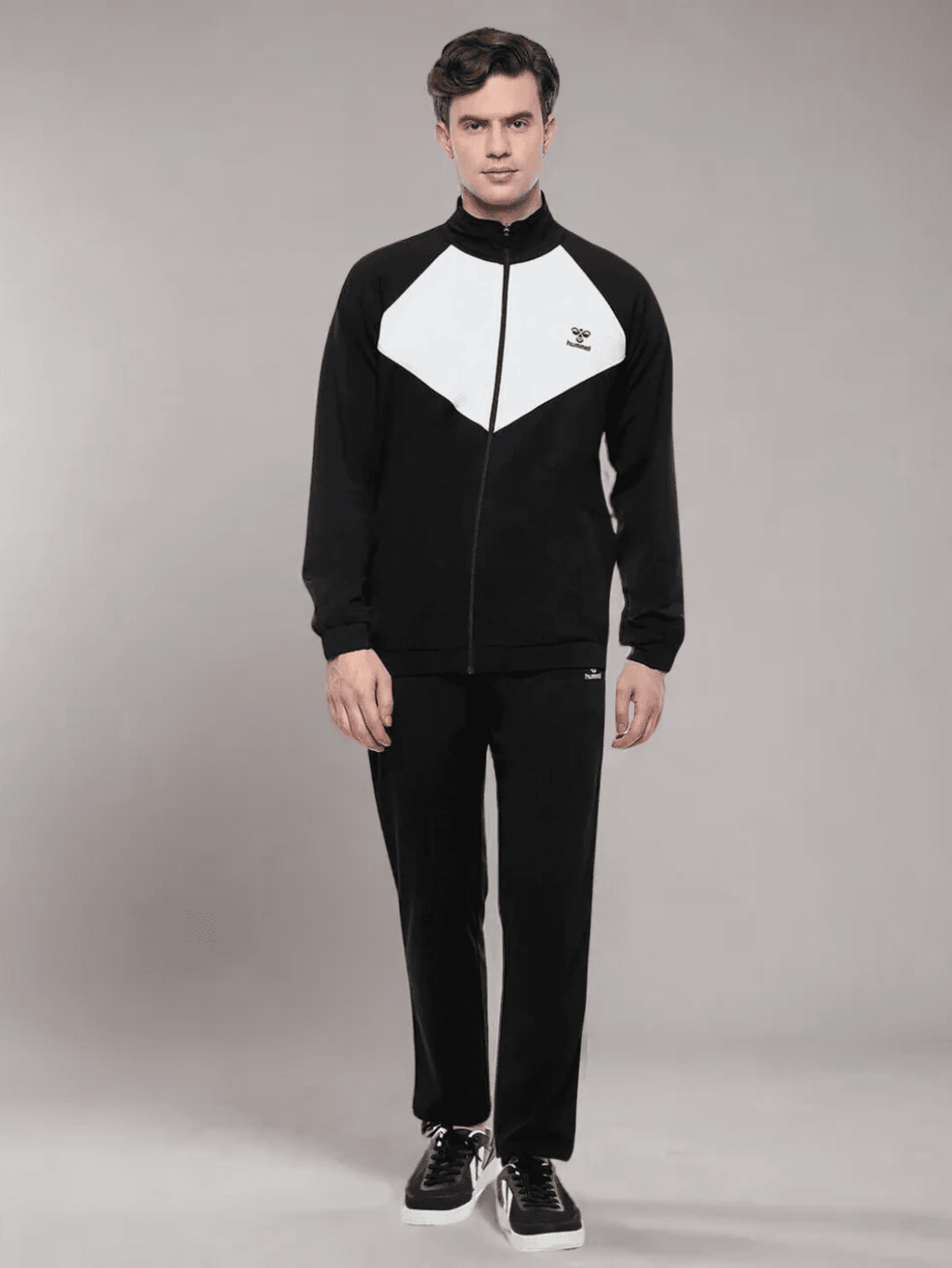 Spike Polyester Spandex Tracksuit - Black/White